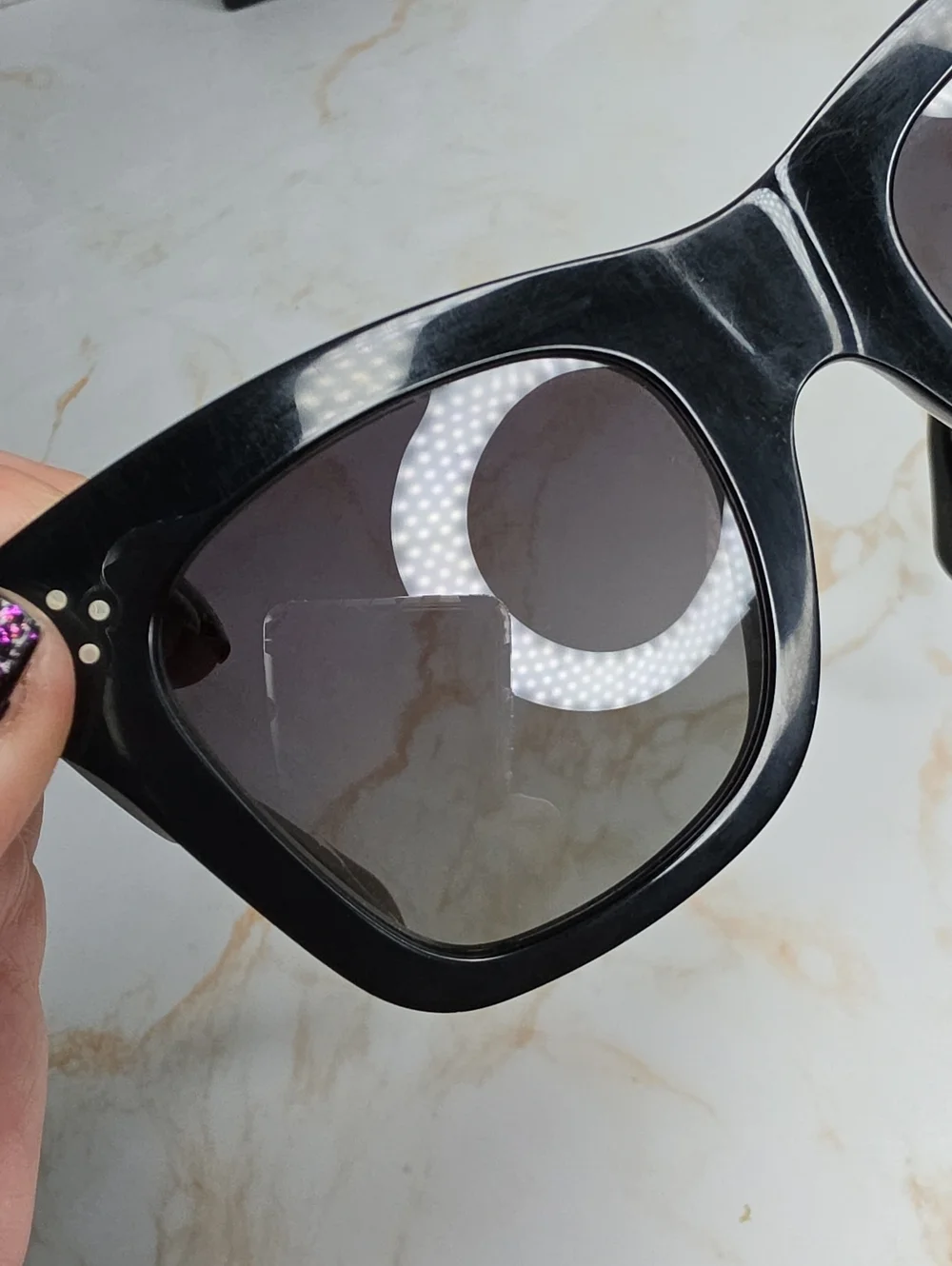 Celine Oversized Polarized cat-eye acetate sunglasses Black Cl4004IN